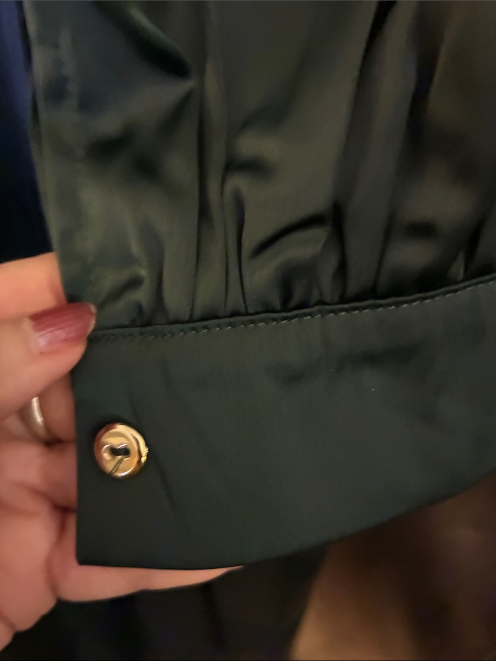 SHEIN Dark Green Satin Button-Front Maxi Shirt Dress L - Picture 2 of 8